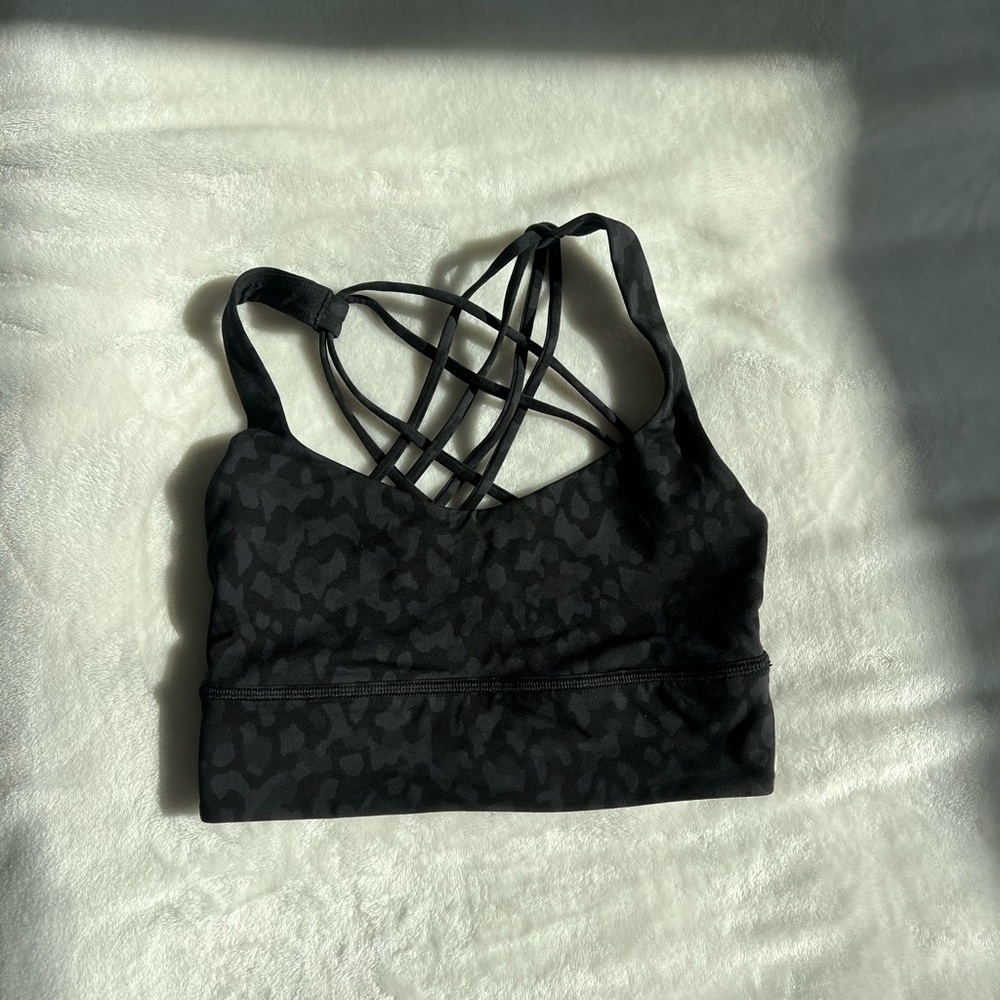 Lululemon Free to Be Bra *Wild Long Line Formation Camo Deep Coal Multi 4